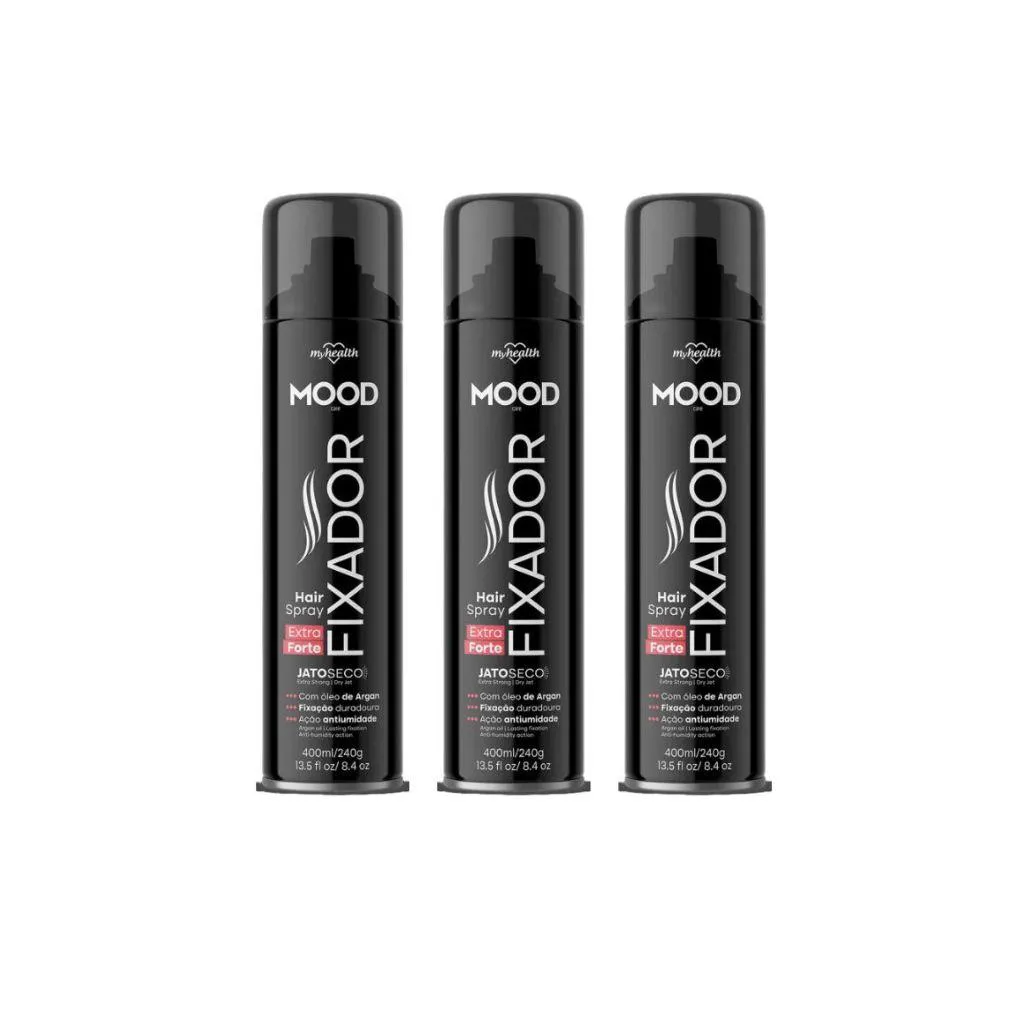 HAIR SPRAY FIXADOR MOOD EXTRA FORTE 400ML  - KIT C/3UN