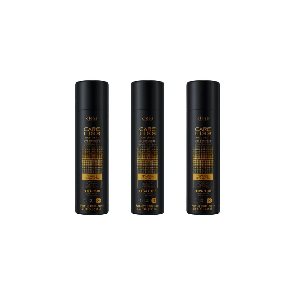 HAIR SPRAY FIXADOR CARE LISS EXTRA FORTE 150ML-KIT C/3UN
