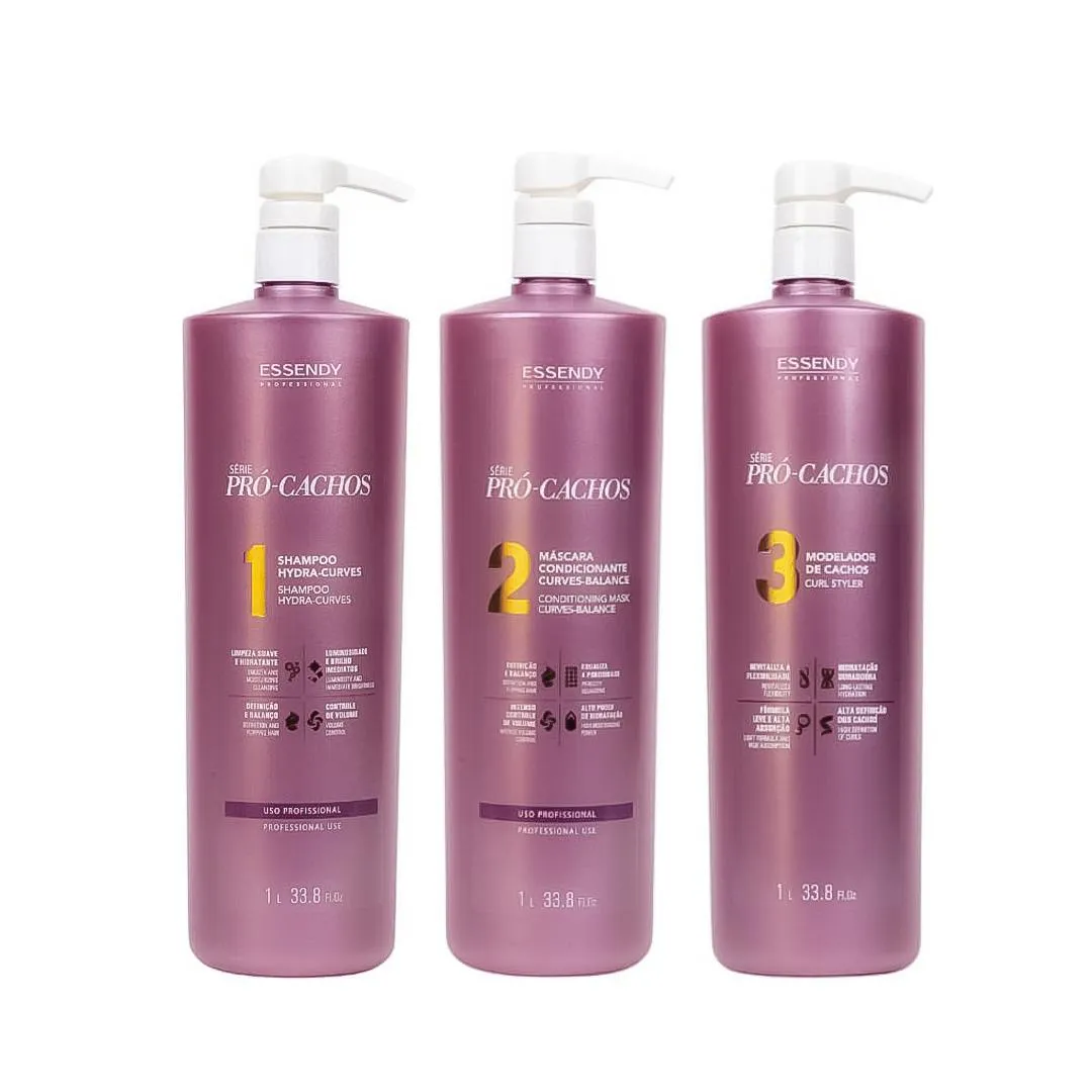 KIT SERIE PRO CACHOS ESSENDY PROFISSIONAL (3 PRODUTOS)