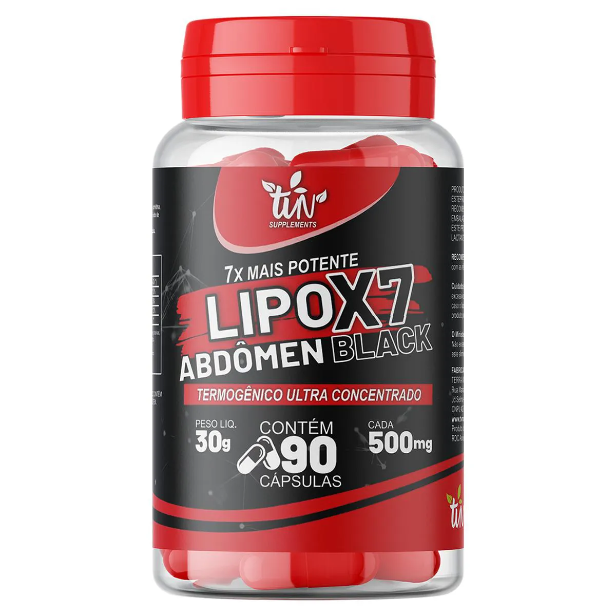 LIPOX7 ABDôMEN BLACK TERMOGêNICO ULTRA CONCENTRADO 7X MAIS