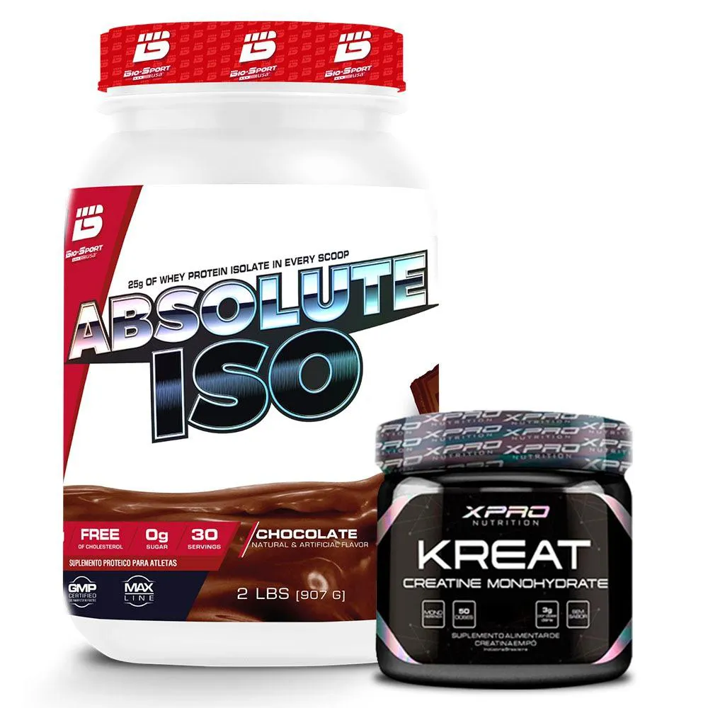 WHEY PROTEIN ABSOLUTE ISO 900G + CREATINA 150G - XPRO NUTRITION Chocolate