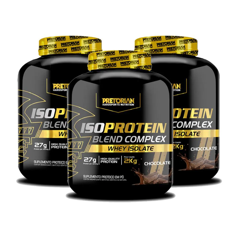 KIT 3X WHEY PROTEIN ISO BLEND COMPLEX   2KG - PRETORIAN Chocolate