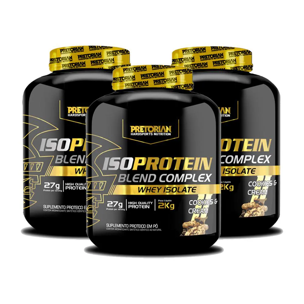KIT 3X WHEY PROTEIN ISO BLEND COMPLEX   2KG - PRETORIAN Cokies AND Cream