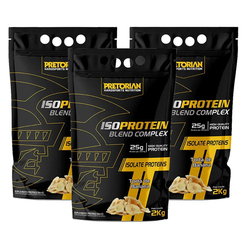 KIT 3X WHEY PROTEIN ISO BLEND COMPLEX   2KG - PRETORIAN Torta DE Banana