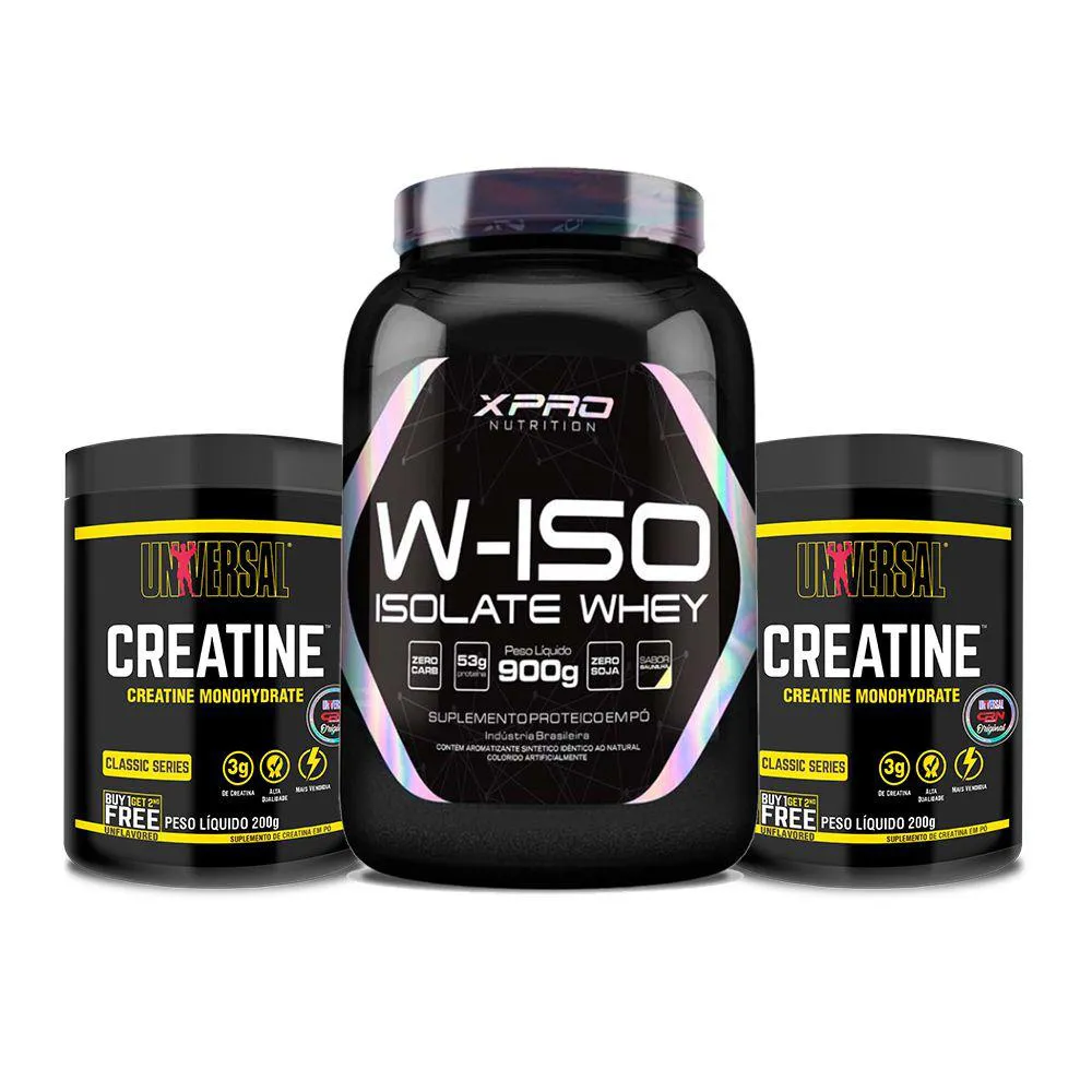 KIT W-ISO ISOLATE 900G XPRO + CREATINE 400G UNIVERSAL Chocolate