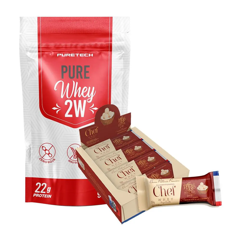 WHEY PROTEIN 2W 900G - PURETECH + BARRA DISPLAY C/ 12 UNI Cookies