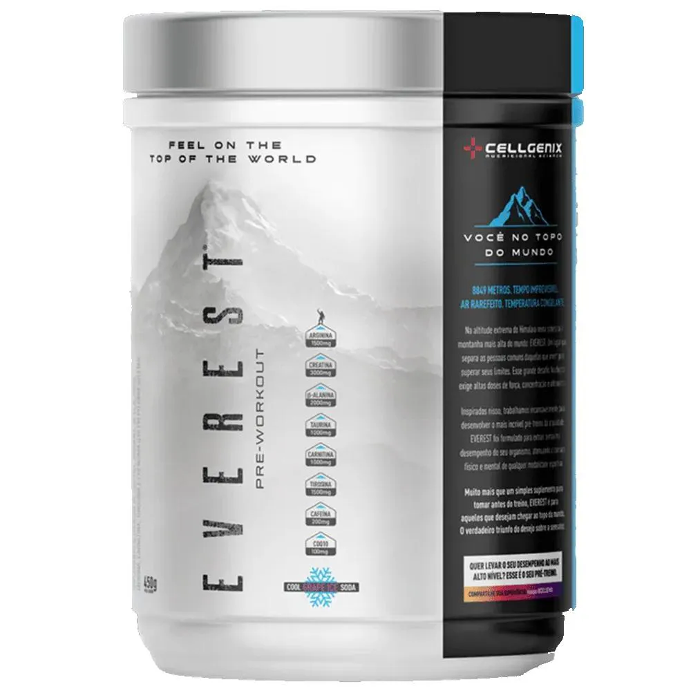 PRé-TREINO + COQ10 EVEREST 450GR - CELLGENIX Green Apple ICE