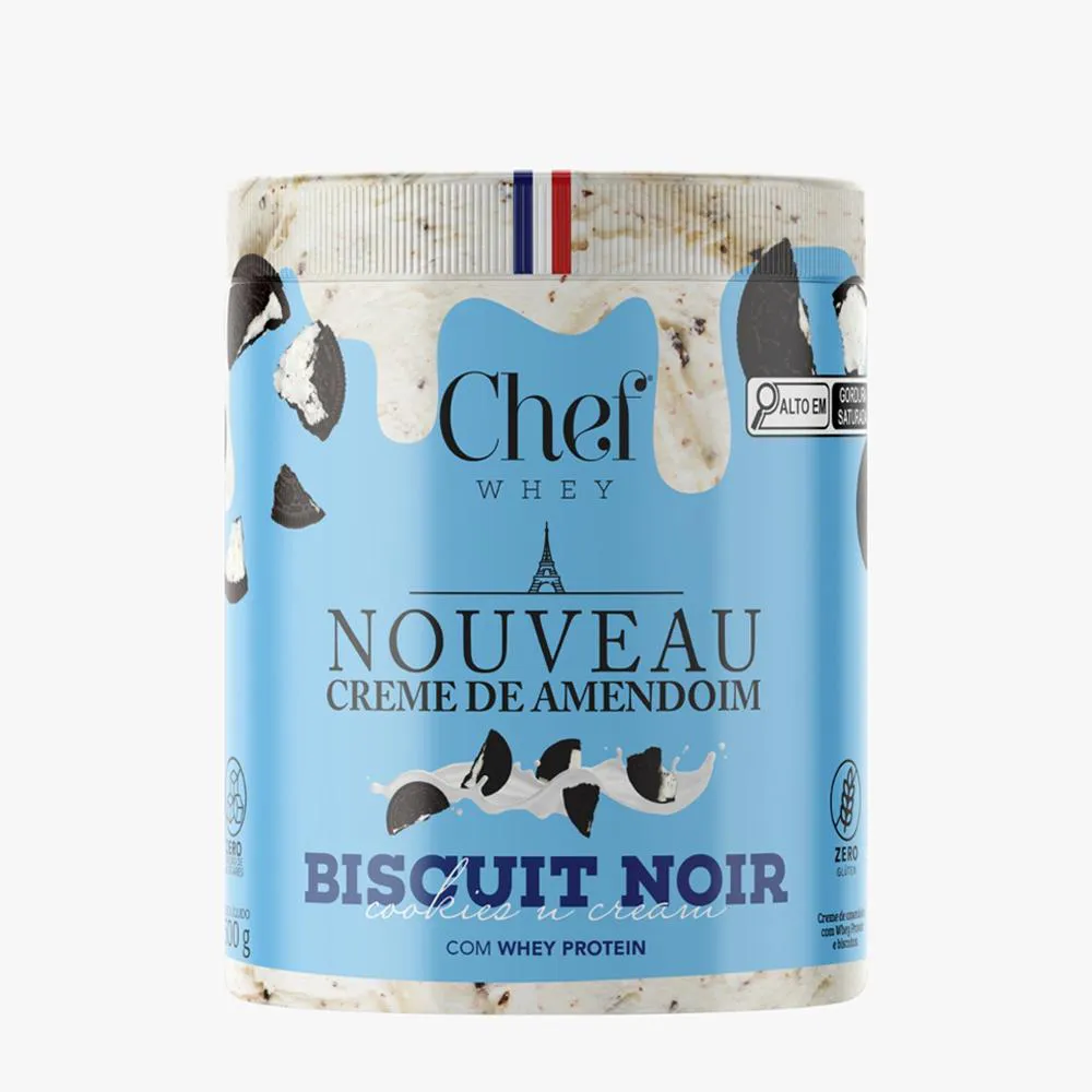 CREME DE AMENDOIM PREMIUM + WHEY PROTEIN 600G - CHEF WHEY Cookies AMP