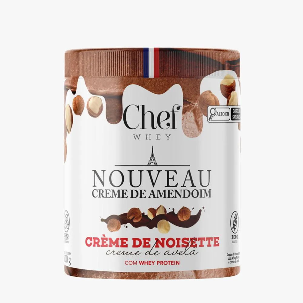 CREME DE AMENDOIM PREMIUM + WHEY PROTEIN 600G - CHEF WHEY Avelã
