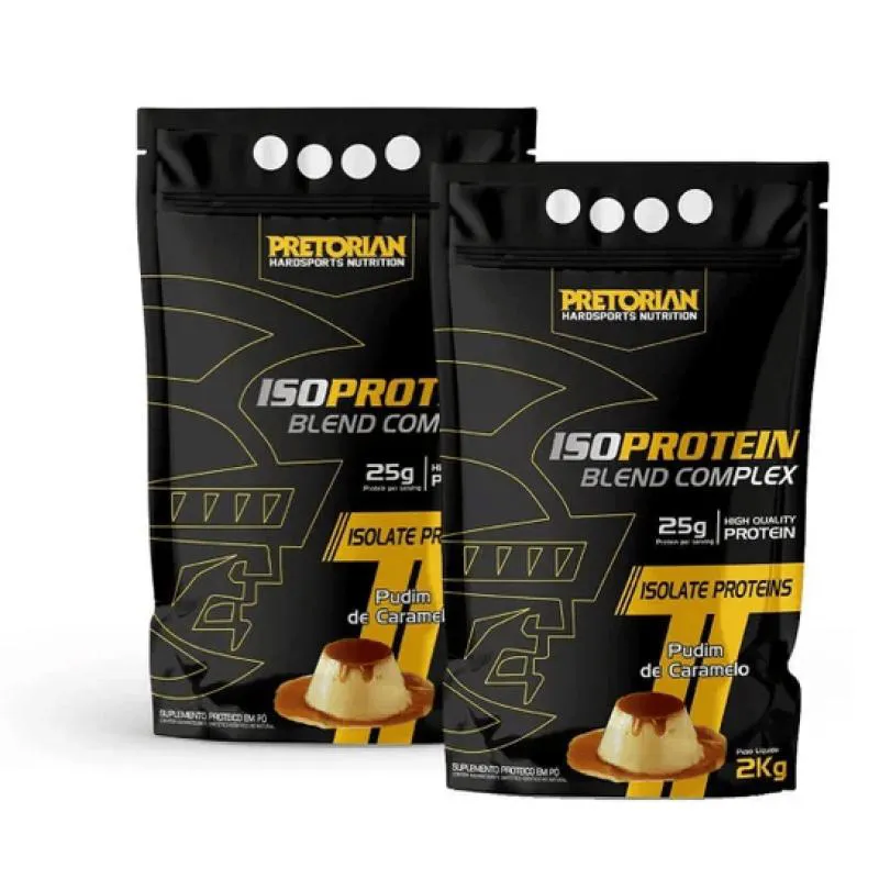 KIT 2X WHEY PROTEIN BLEND COMPLEX ISO 2KG - PRETORIAN Pudim DE Caramelo
