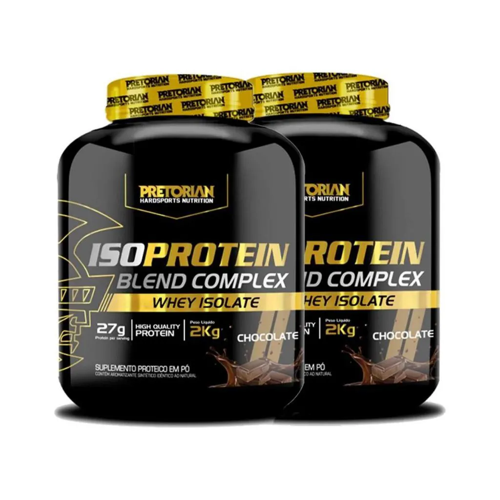 KIT 2X WHEY PROTEIN BLEND COMPLEX ISO 2KG - PRETORIAN Chocolate