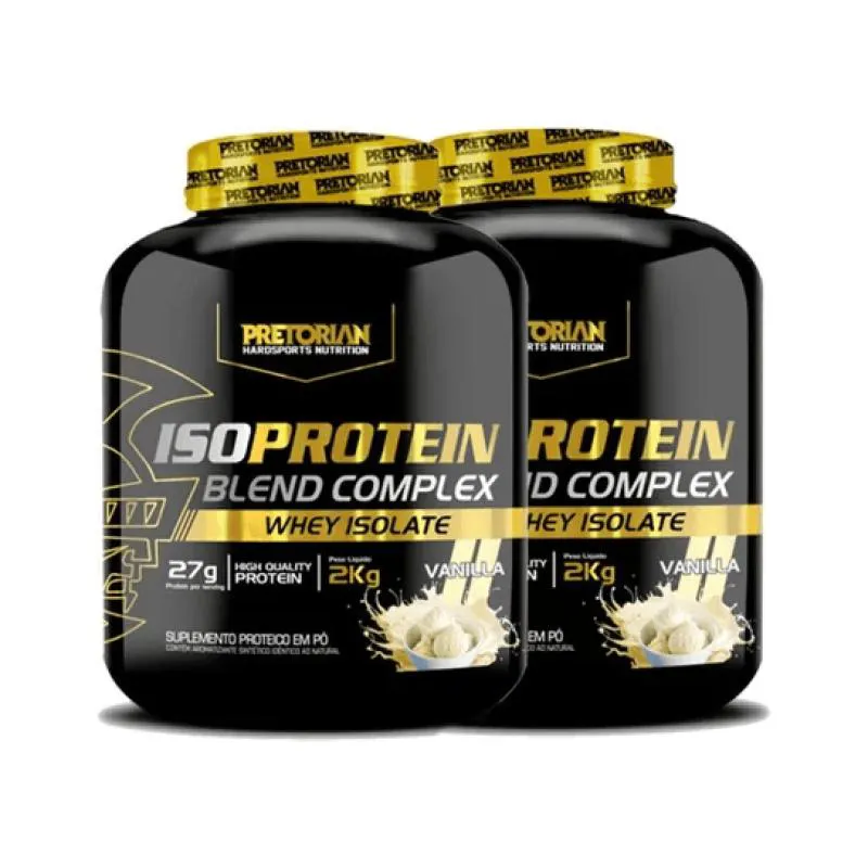 KIT 2X WHEY PROTEIN BLEND COMPLEX ISO 2KG - PRETORIAN Baunilha