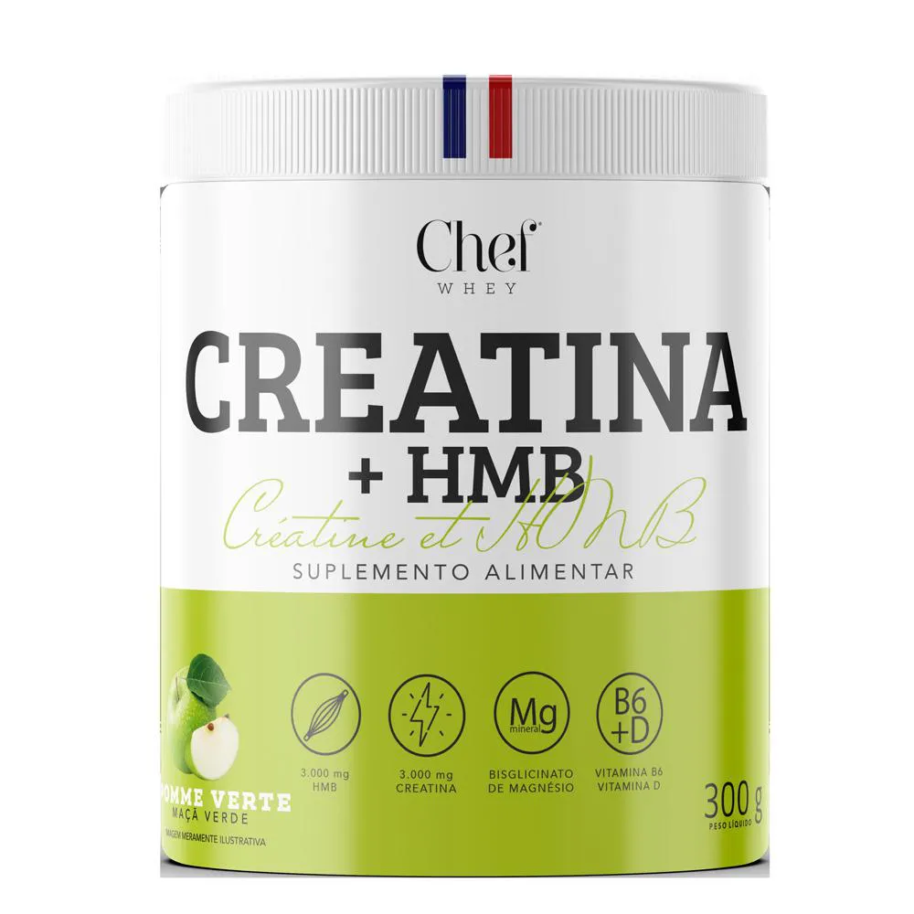 CREATINA HMB® CRéATINE ET HMB & VITAMINA B6 300G - CHEF WHEY Maça Verde