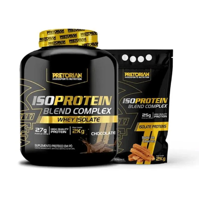 KIT 2 X WHEY PROTEIN COMPLEX ISO BLEND 2KG - PRETORIAN Chocolate E Churros