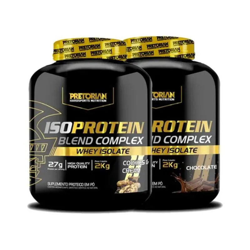 KIT 2 X WHEY PROTEIN COMPLEX ISO BLEND 2KG - PRETORIAN Chocolate E Cookies