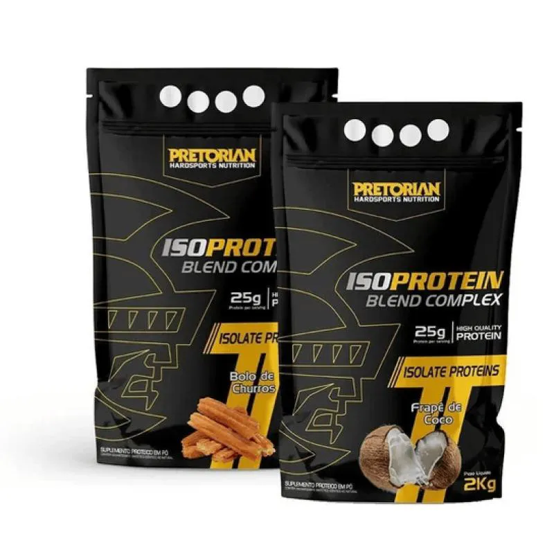 KIT 2 X WHEY PROTEIN COMPLEX ISO BLEND 2KG - PRETORIAN Coco E Churros