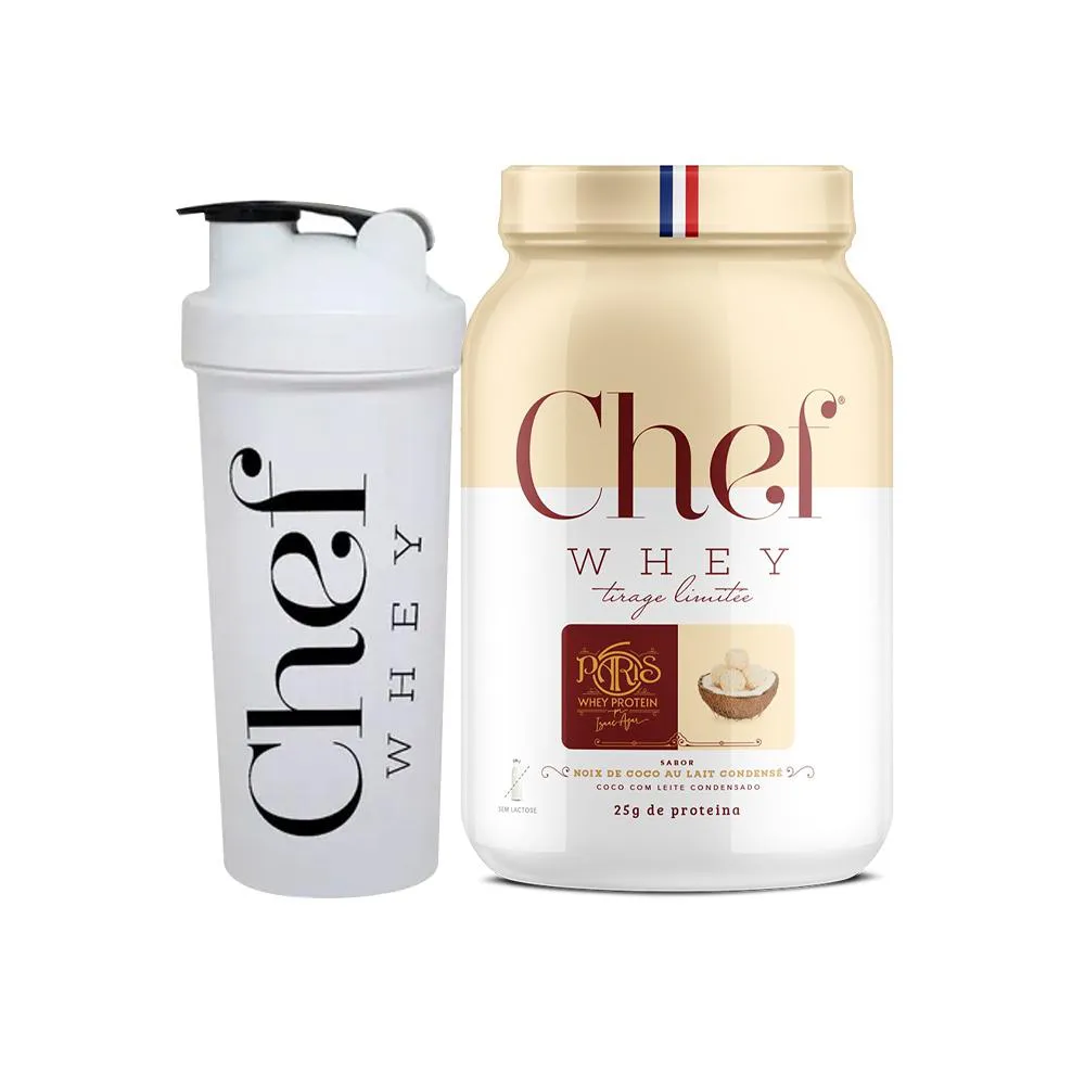 KIT WHEY PROTEIN CHEF WHEY 907G + COQUETELEIRA - CHEF WHEY