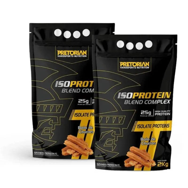 KIT 2 X WHEY PROTEIN COMPLEX ISO BLEND 2KG - PRETORIAN Churros