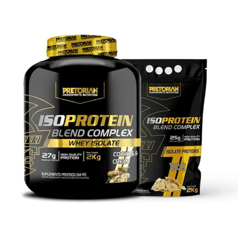 KIT 2 X WHEY PROTEIN COMPLEX ISO BLEND 2KG - PRETORIAN Cookiesamp
