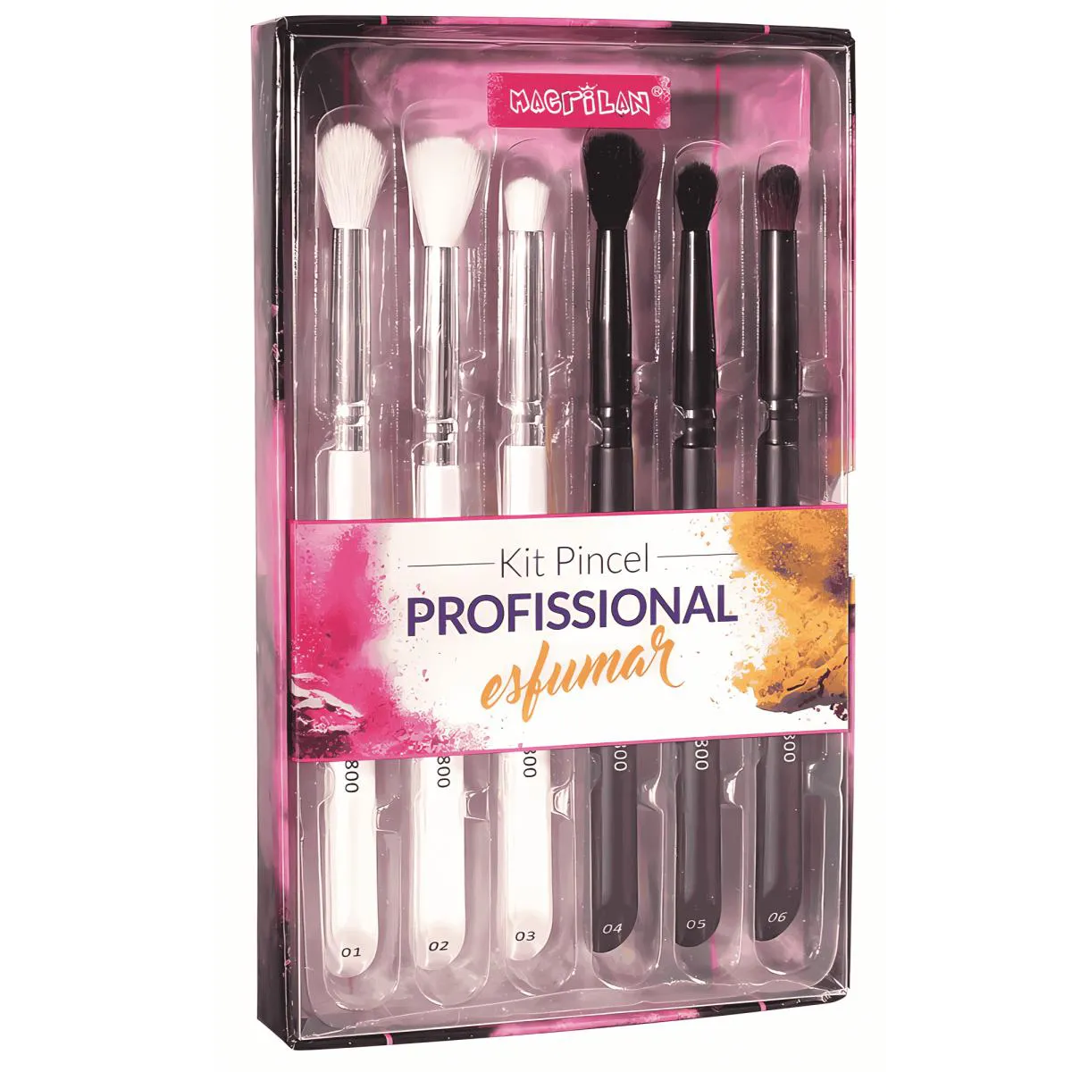 KIT WB800 COM 6 PINCéIS PROFISSIONAIS PARA ESFUMAR MACRILAN  LINHA W