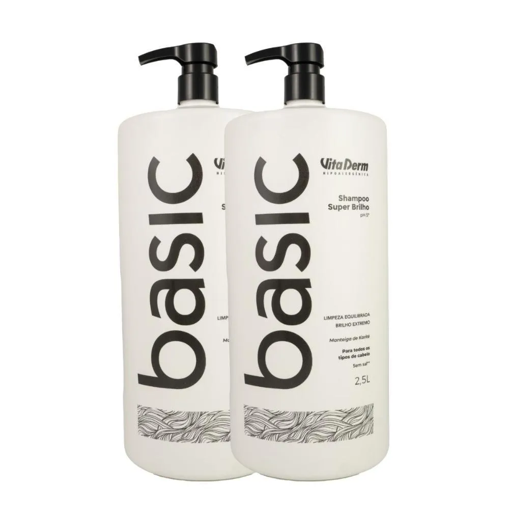 VITA DERM BASIC SUPER BRILHO KIT 2 SHAMPOO 2,5L