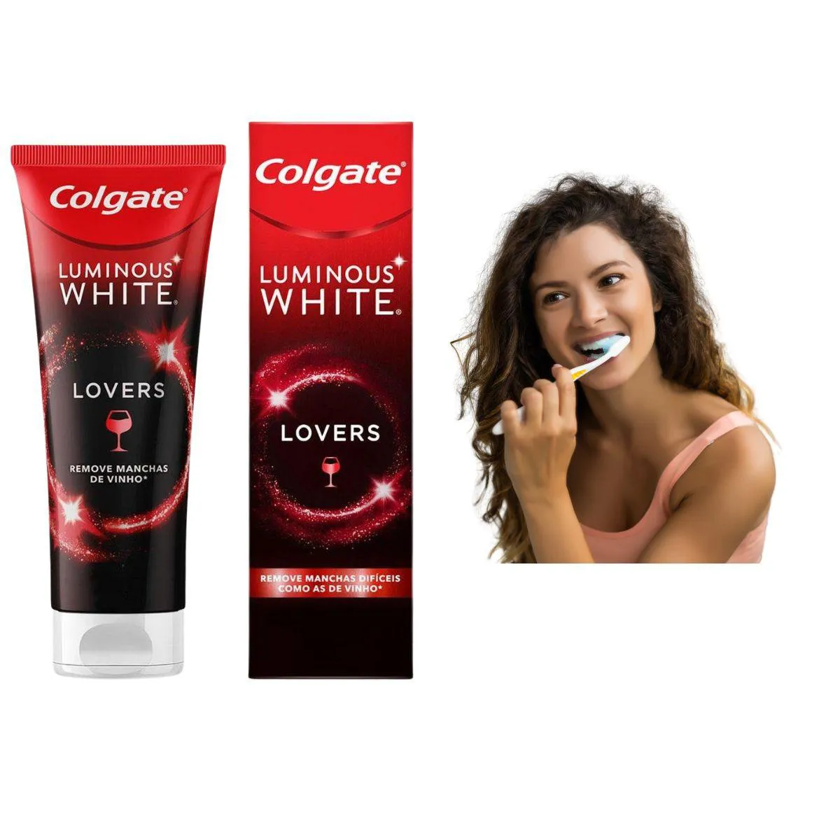 CREME DENTAL COLGATE LUMINOUS WHITE LOVERS VINHO 70 G BRANQUEADOR CLAREAMENTO DENTAL