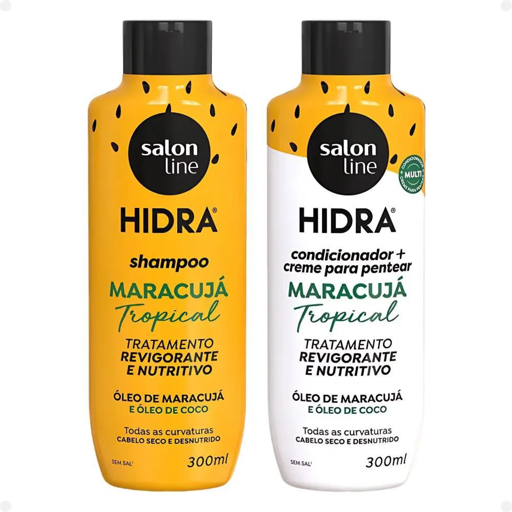 SALON LINE HIDRA: SHAMPOO E CONDICIONADOR MARACUJá 300ML