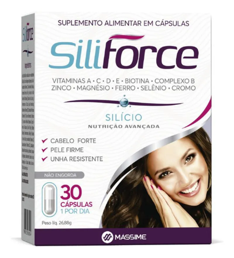 SILIFORCE 30 CáPSULAS NUTRIçãO AVANçADA PARA CABELO, PELE E UNHAS