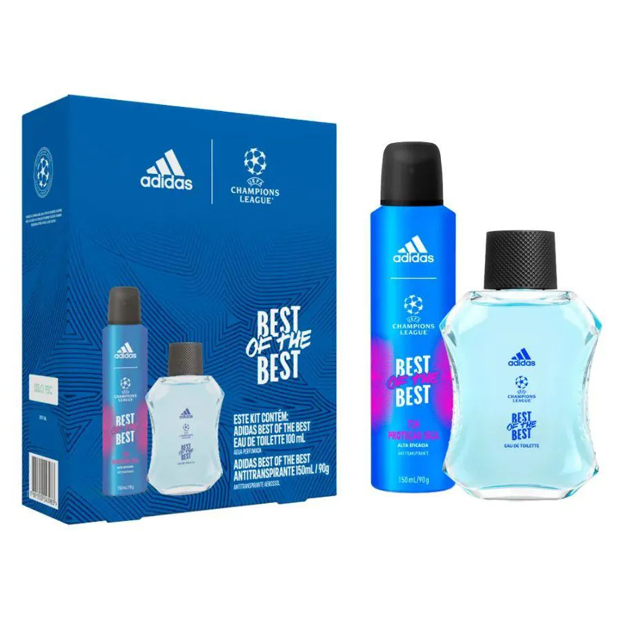 KIT ADIDAS UEFA BEST OF THE BEST ( PERFUME 100ML + DEO SPRAY 150ML )