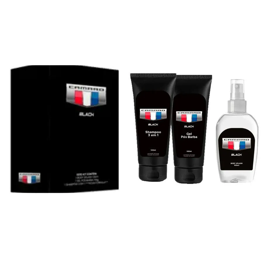 KIT CAMARO BLACK ( BODY SPLASH 100ML + SHAMPOO 100ML + GEL PóS BARBA 100ML )