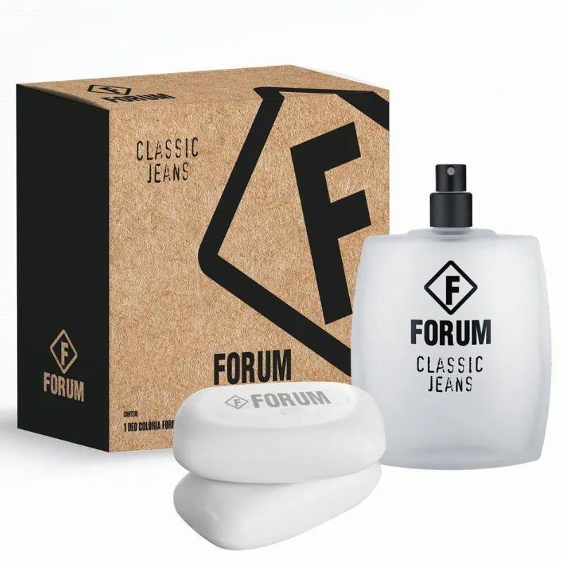 KIT FORUM CLASSIC JEANS (PERFUME 100 ML + 2 SABONETES 80 GR CADA)