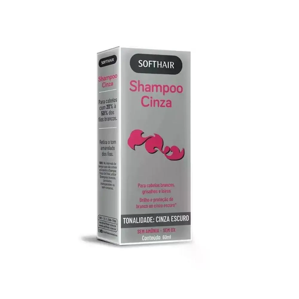 SOFT HAIR SHAMPOO CINZA ESCURO 60ML