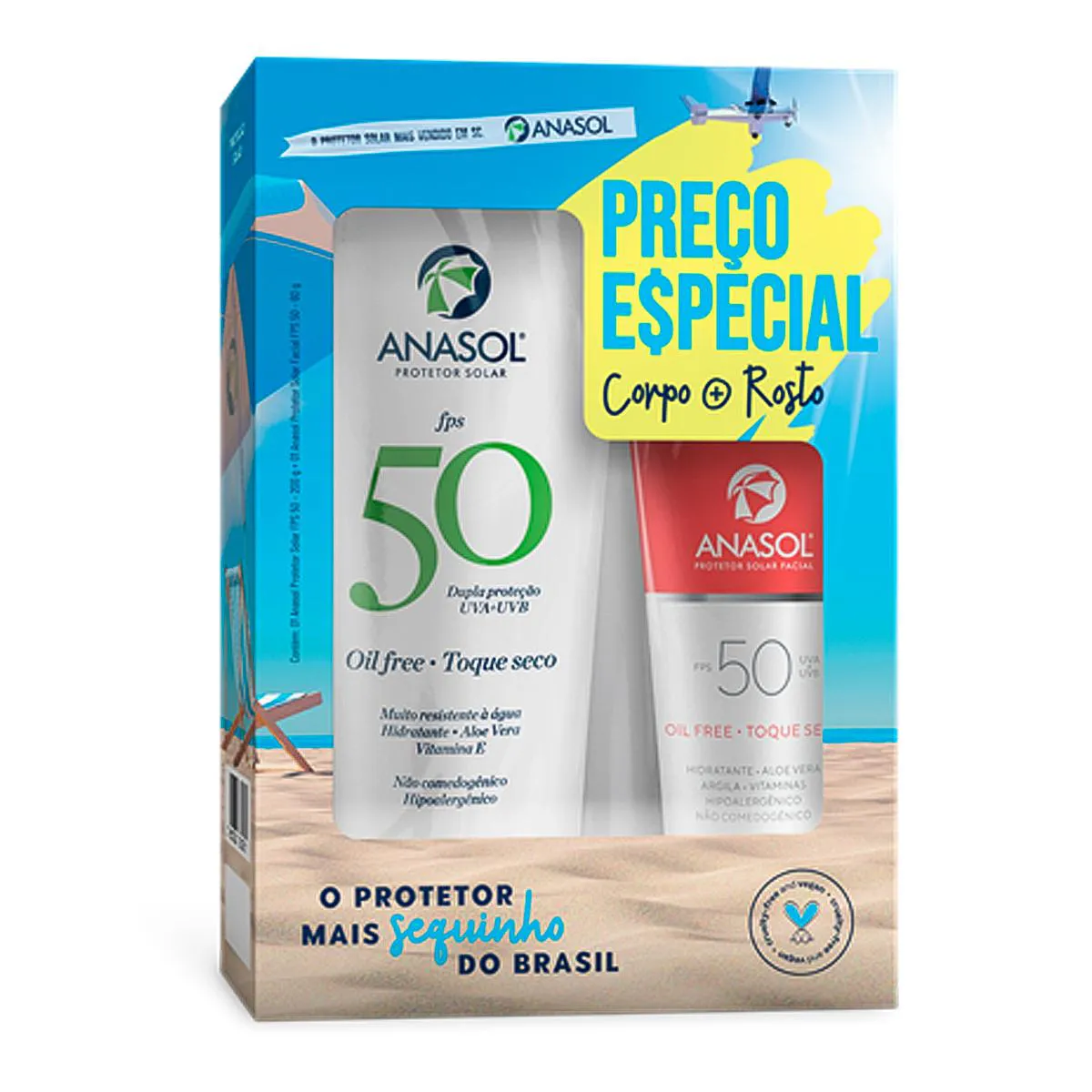 ANASOL KIT PROTETOR FACIAL FPS 50 + CORPORAL FPS 50 (7897230302751)