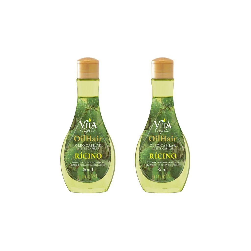 OLEO CAPILAR MURIEL VITA CAPILI 80ML RICINO - KIT C/ 2UN