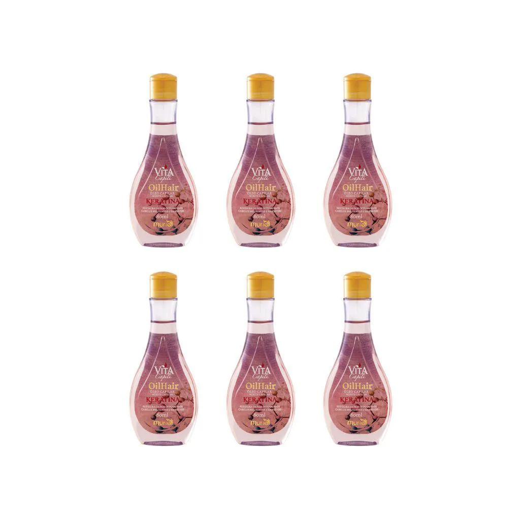 OLEO CAPILAR MURIEL VITA CAPILI 80ML QUERATINA - KIT C/ 6UN
