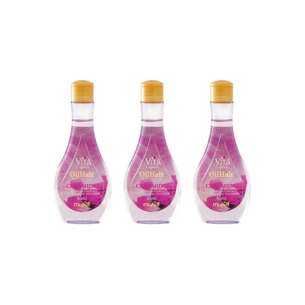 OLEO CAPILAR MURIEL VITA CAPILI 80ML CERAMIDAS - KIT C/ 3UN