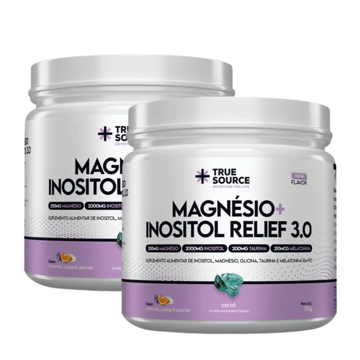 2X MAGNéSIO + INOSITOL RELIEF 3.0 CAMOMILA TRUE SOURCE 350G Camomila E Lavanda
