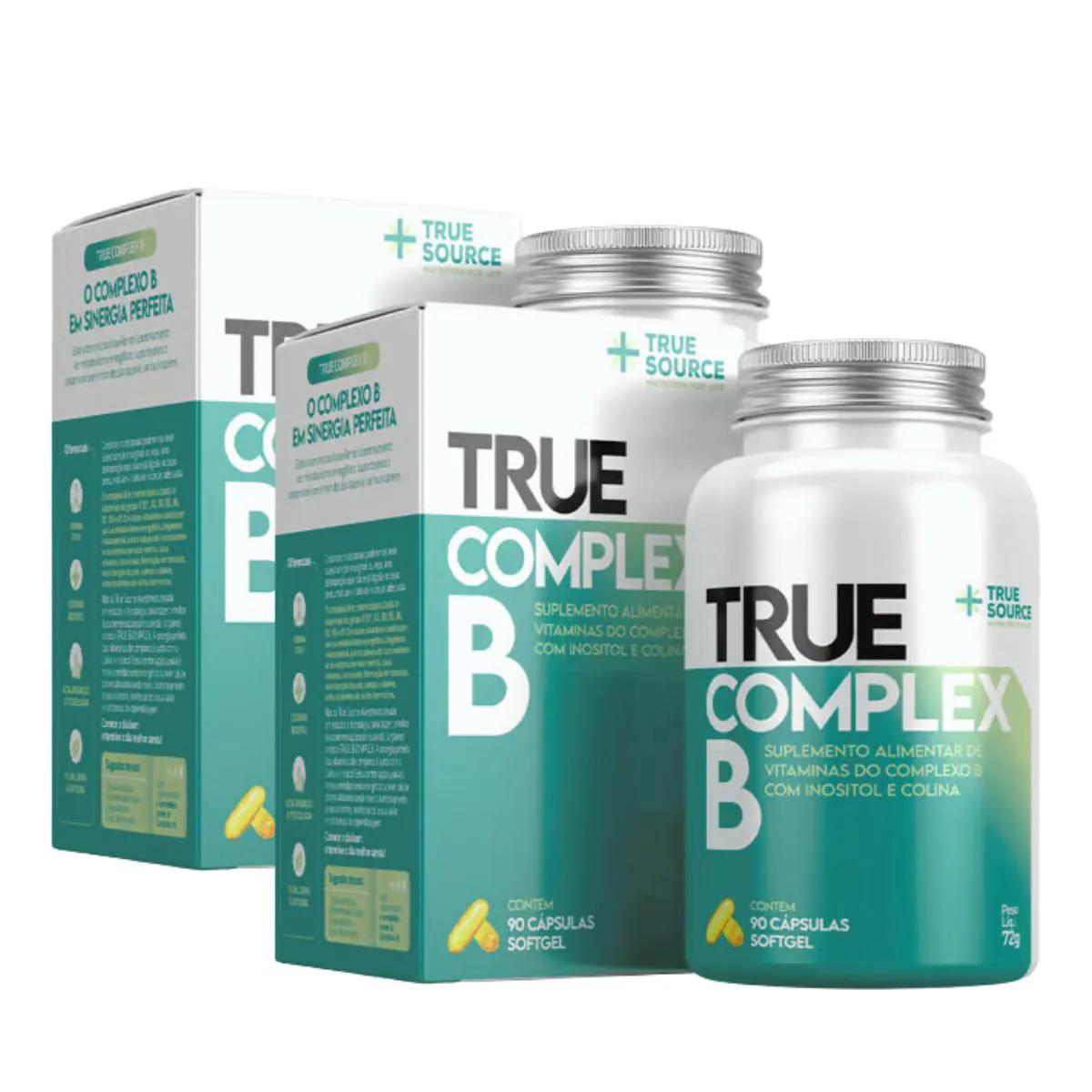 2X TRUE COMPLEX B COLINA E INOSITOL TRUE SOURCE 90 CáPSULAS SEM Sabor