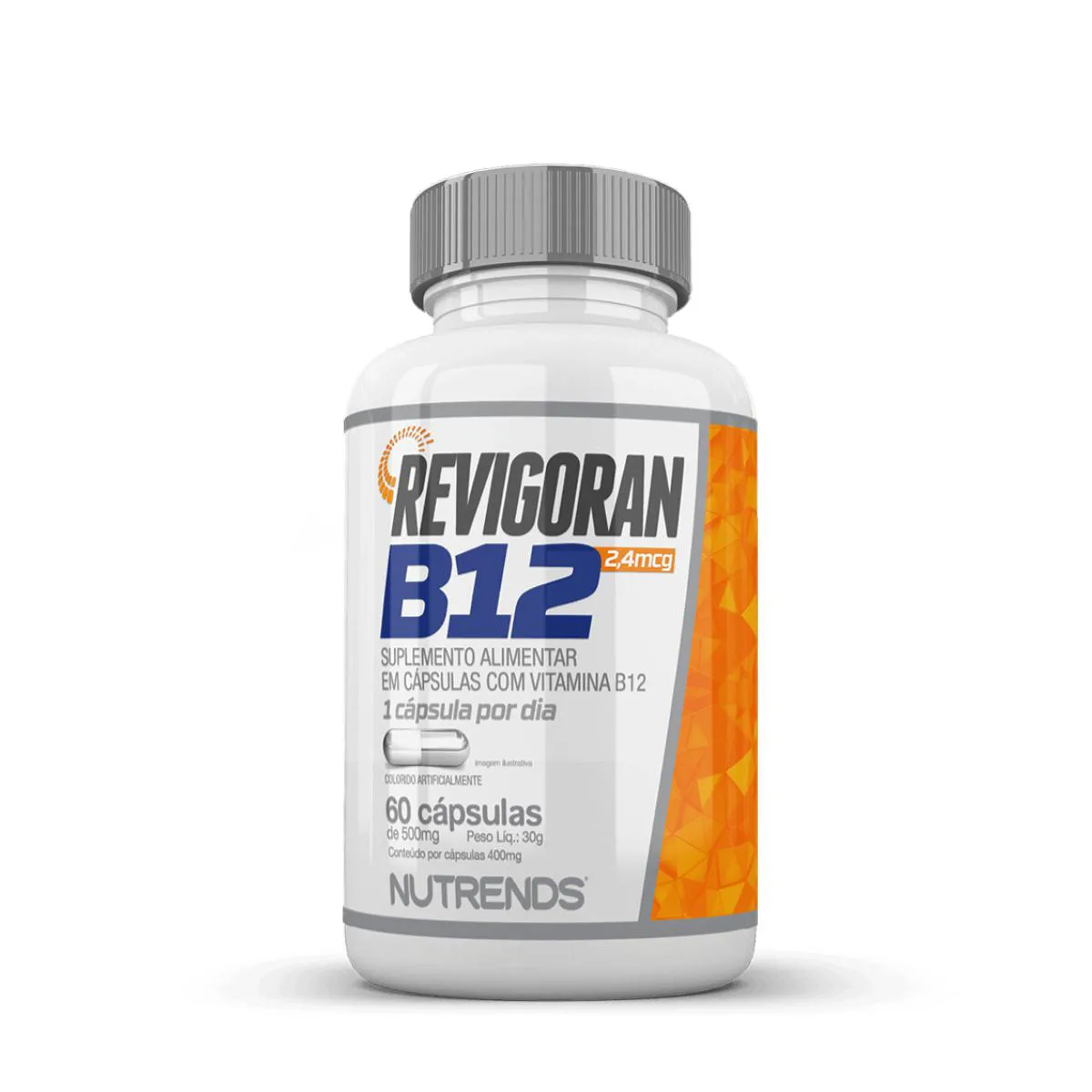 REVIGORAN VITAMINA B12 2,4MCG NUTRENDS 60 CáPSULAS SEM Sabor