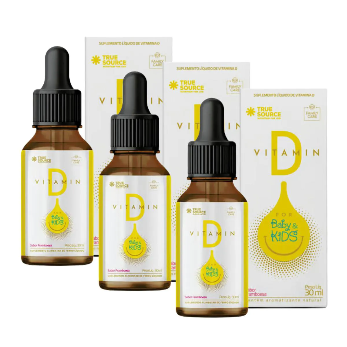 3X VITAMINA D3 BABY KIDS TRUE SOURCE SABOR FRAMBOESA 30ML