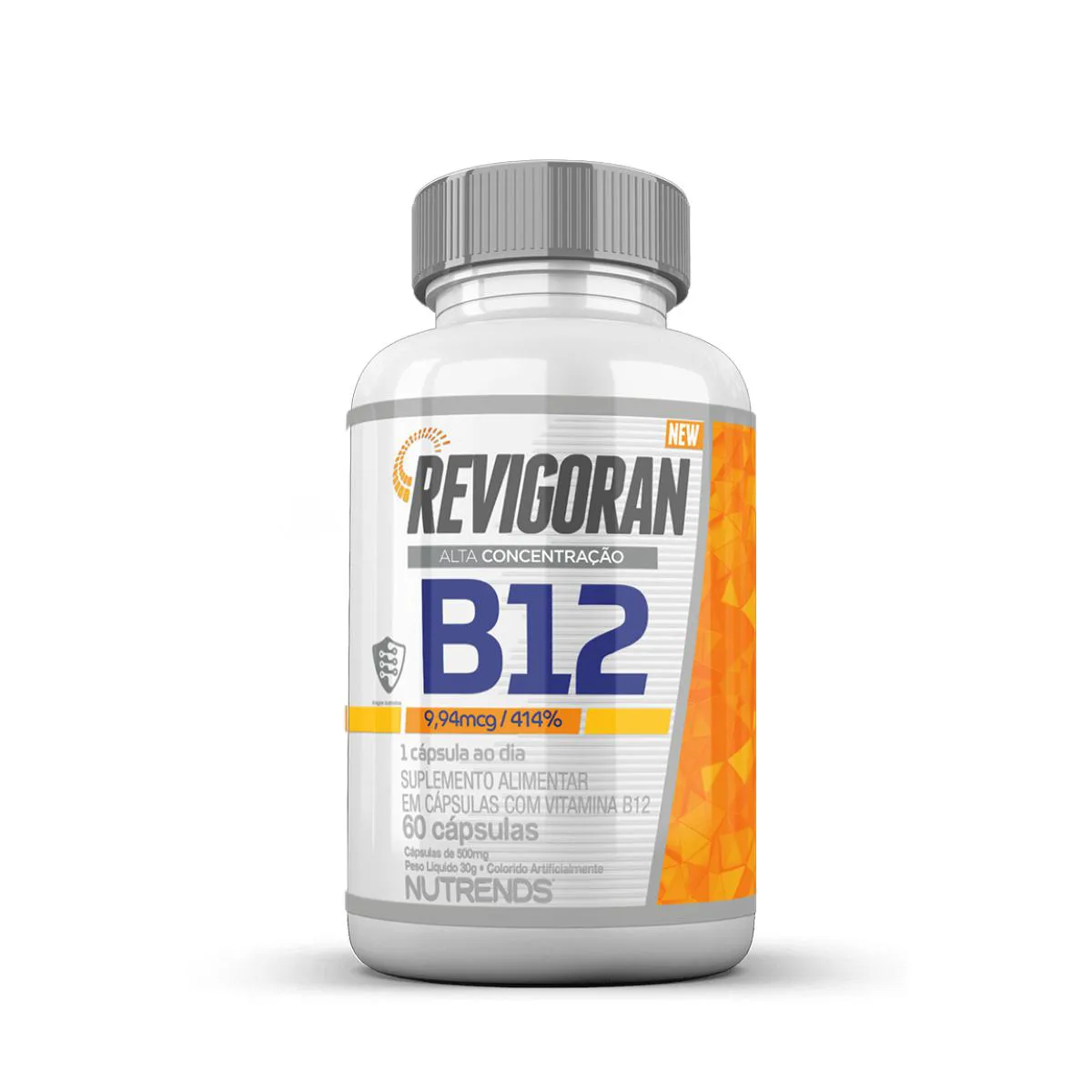 REVIGORAN VITAMINA B12 414% NUTRENDS 60 CáPSULAS SEM Sabor