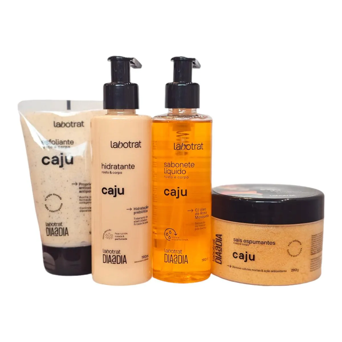 KIT LABOTRAT DIA A DIA CAJU - BANHO E CORPO (4 PRODUTOS)