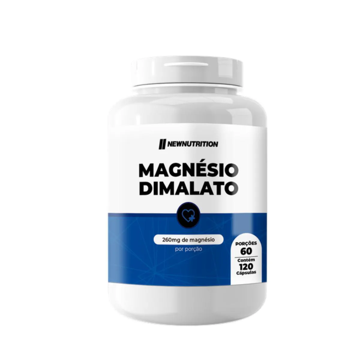MAGNéSIO DIMALATO 260MG NEW NUTRITION 120 CáPSULAS SEM Sabor