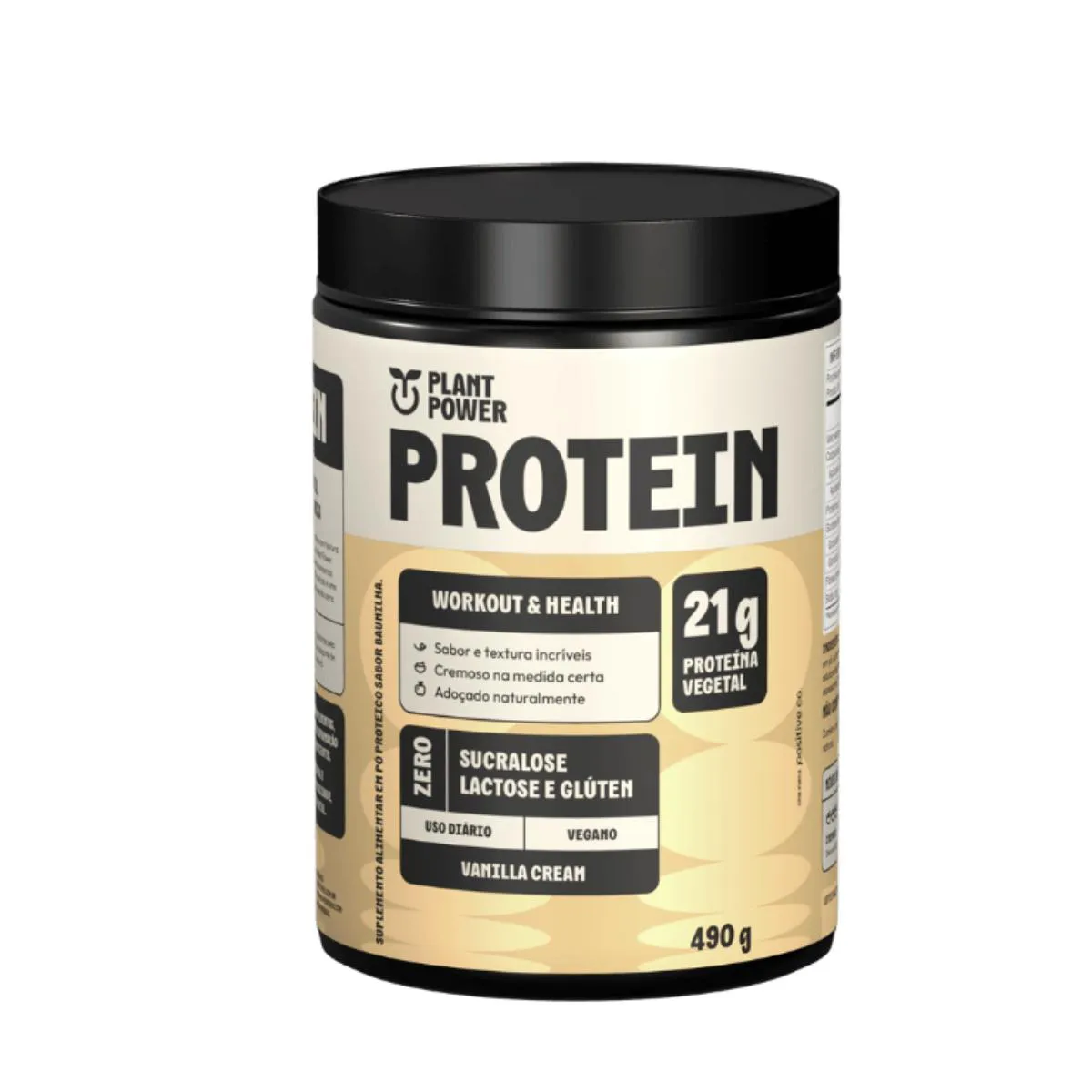 PROTEINA VEGANA VANILLA CREAM PLANT POWER 490G Baunilha