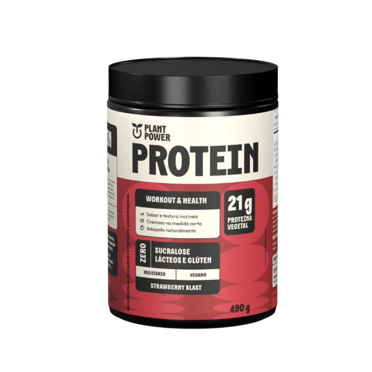 PROTEíNA VEGANA MORANGO PLANT POWER 490G