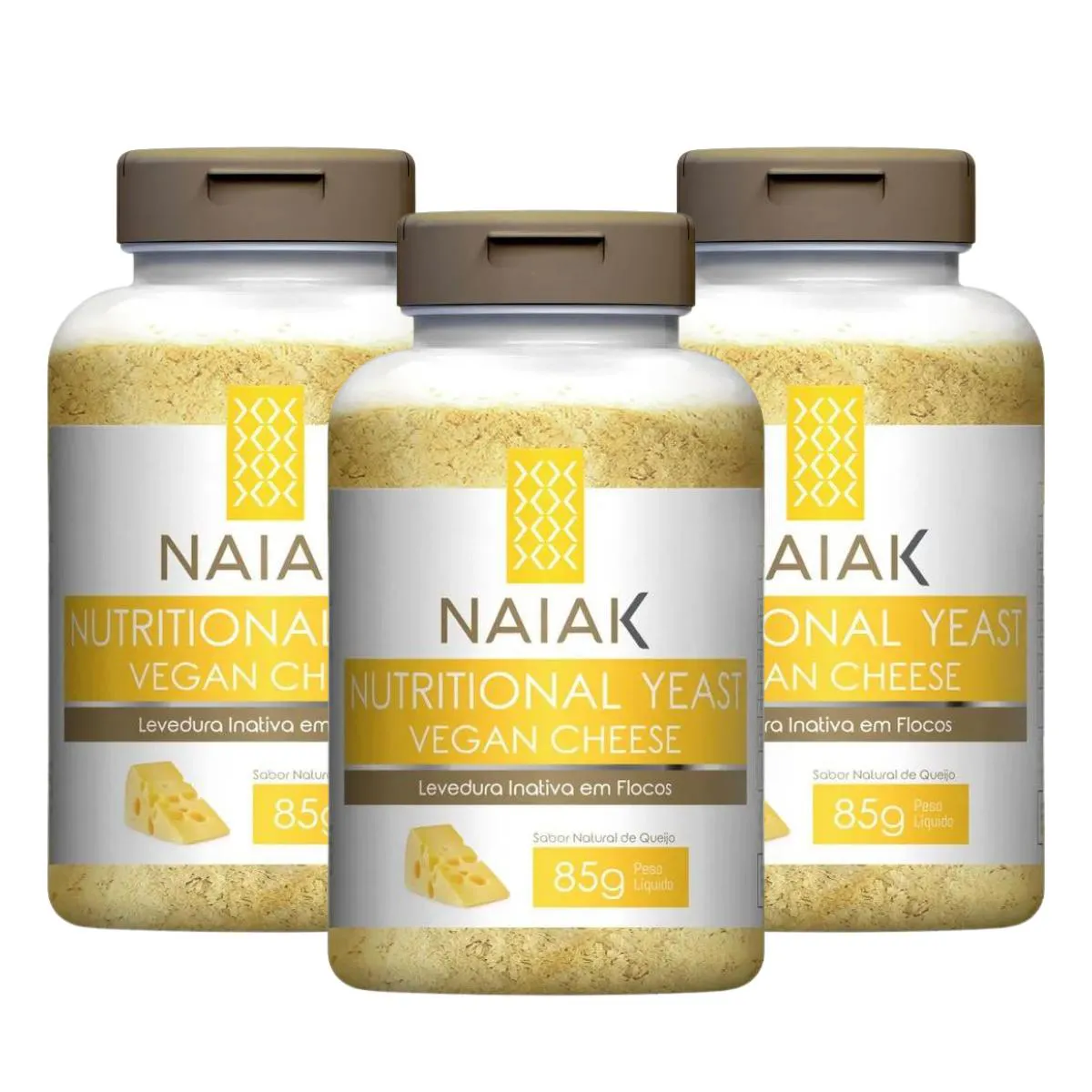 3X LEVEDURA NUTRITIONAL YEAST VEGAN CHEESE NAIAK 85G