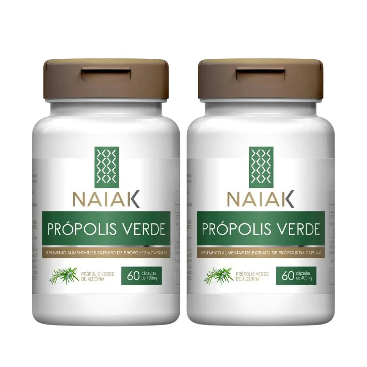 2X EXTRATO DE PRóPOLIS VERDE NAIAK 60 CáPSULAS SEM Sabor