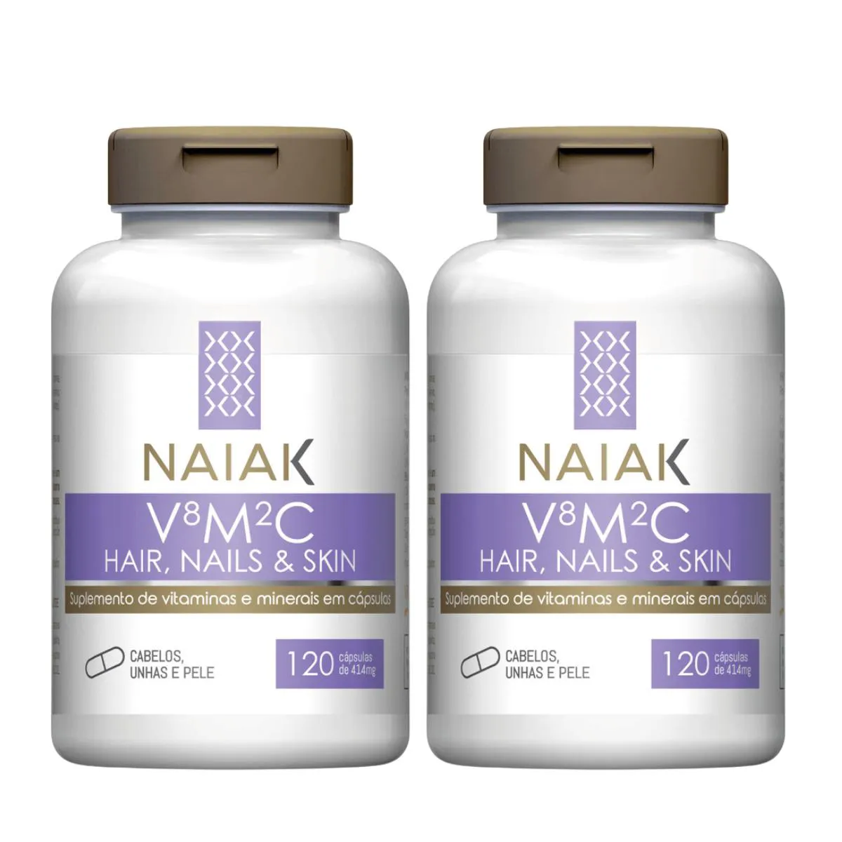 2X COLáGENO VERISOL VMC HAIR NAILS SKIN NAIAK 120 CáPSULAS SEM Sabor