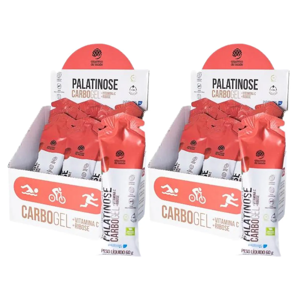 2X GEL PALATINOSE ALQUIMIA DA SAúDE MORANGO 15 UNIDADES 60G