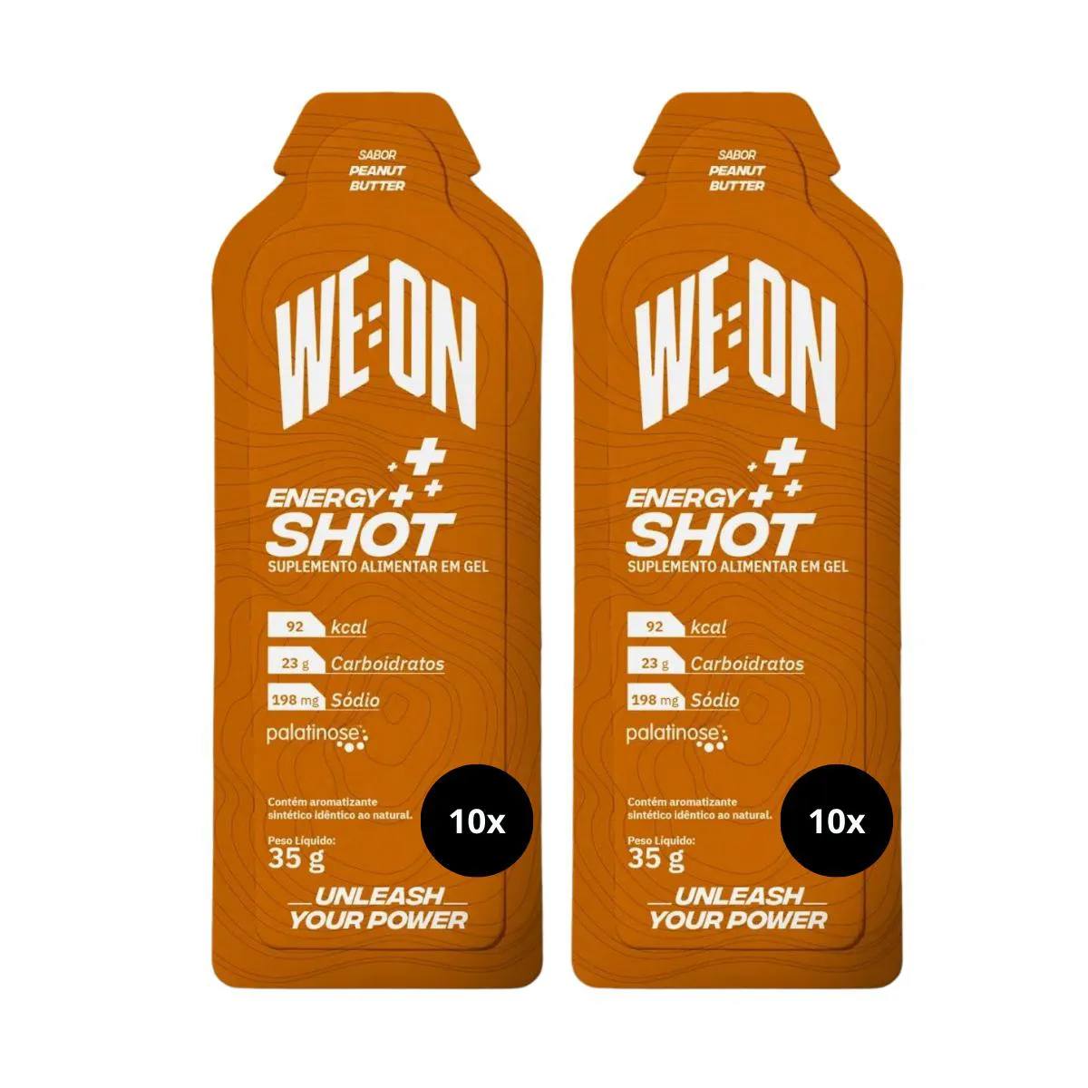 2X WEON ENERGY SHOT GEL PASTA DE AMENDOIM CAIXA 10 UNIDADES